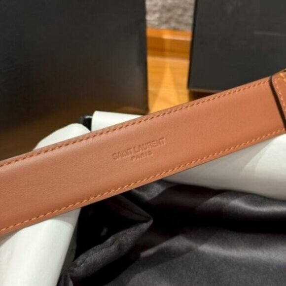 Signature Saint Laurent Brown Waist Belt - Picture 6 of 9